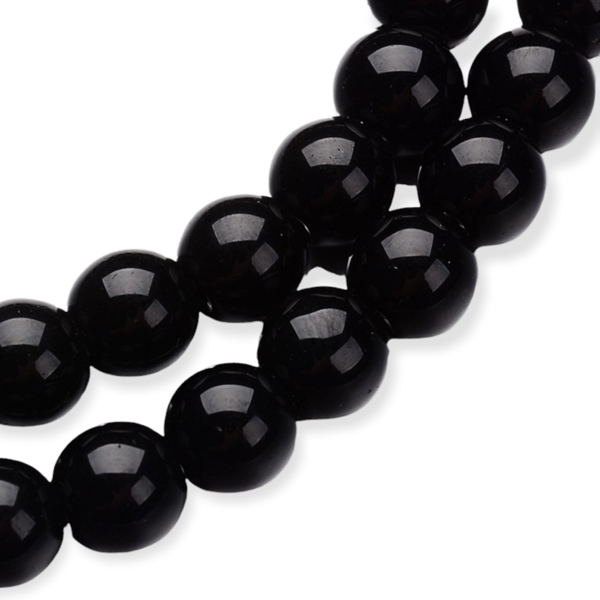 Glaskralen Shine zwart 6mm ±45-50 stuks-Kralen-Kraaltjes van Renate