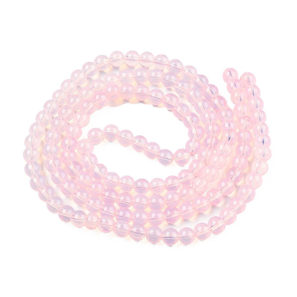 Glaskralen Transparant Pearl Pink 6mm ±130 stuks-Kralen-Kraaltjes van Renate