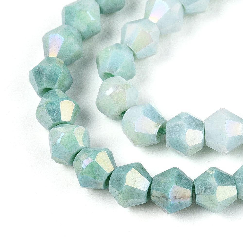 Kralen glas facet Green 5,5mm- per ±18 stuks-Kralen-Kraaltjes van Renate