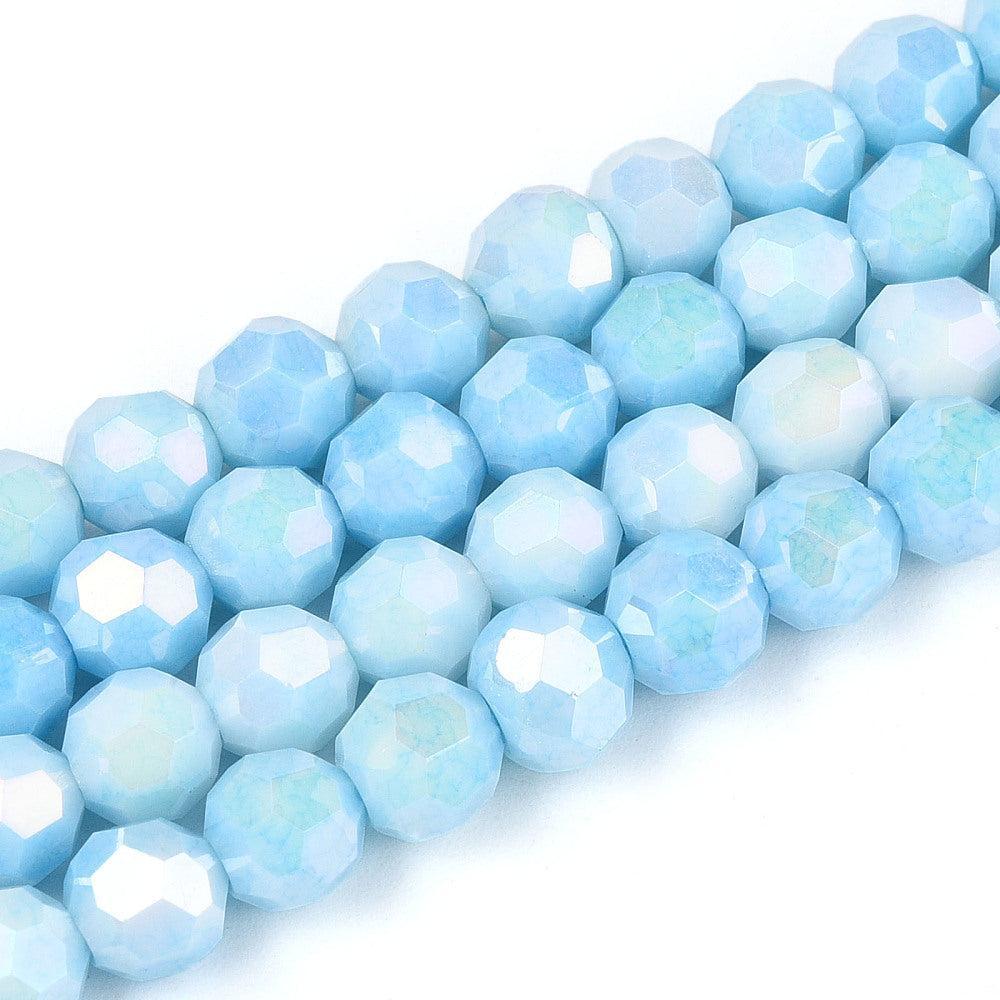 Kralen glas facet Blauw 6mm- per ±16 stuks-Kralen-Kraaltjes van Renate