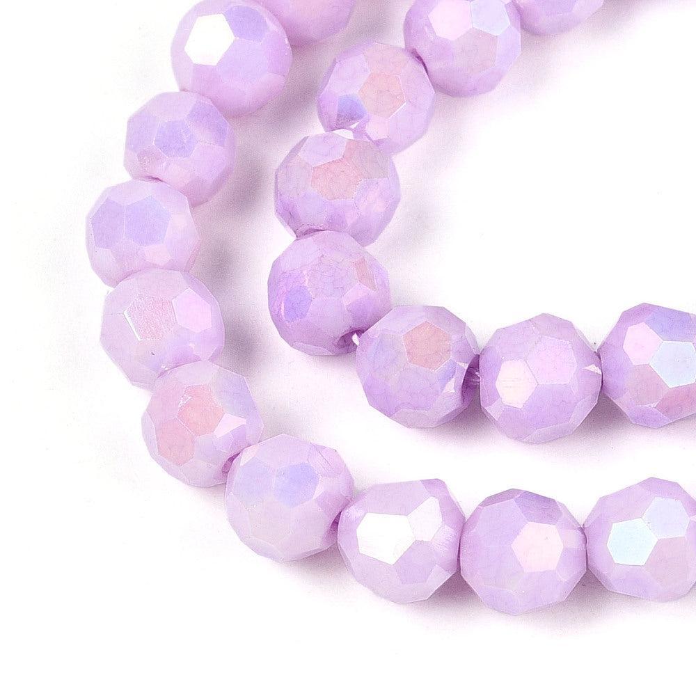 Kralen glas facet Paars 6mm- per ±16 stuks-Kralen-Kraaltjes van Renate