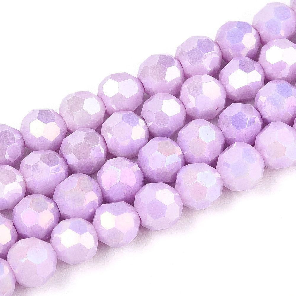 Kralen glas facet Paars 6mm- per ±16 stuks-Kralen-Kraaltjes van Renate