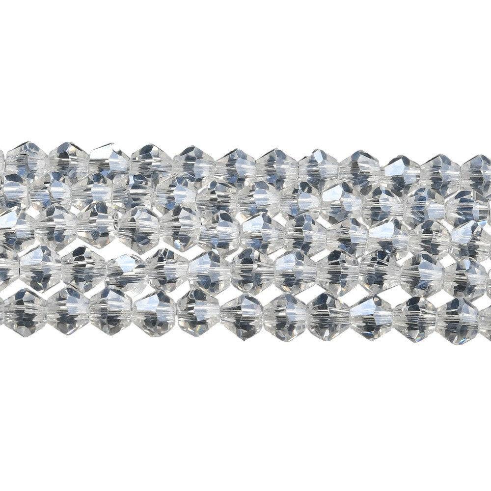Glaskralen facet bicone clear 3mm - ±135 stuks-Kralen-Kraaltjes van Renate