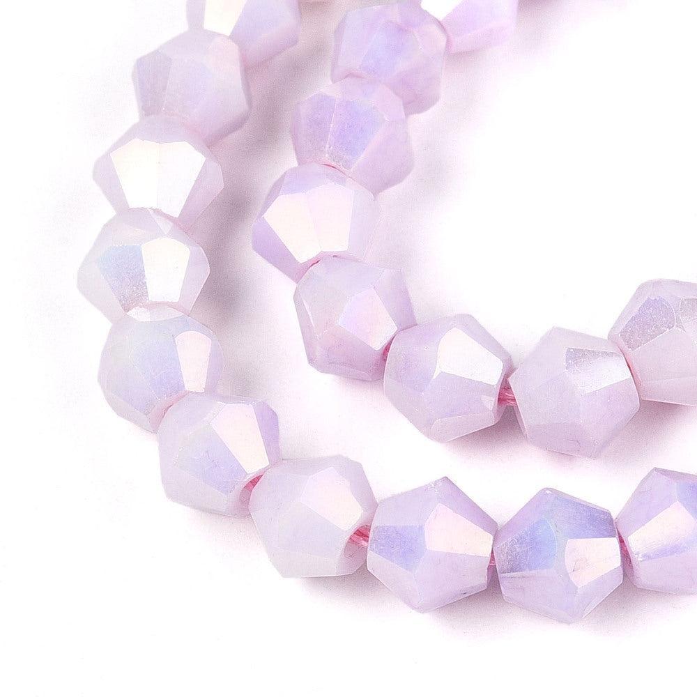 Kralen glas facet Paars 5,5mm- per ±18 stuks-Kralen-Kraaltjes van Renate