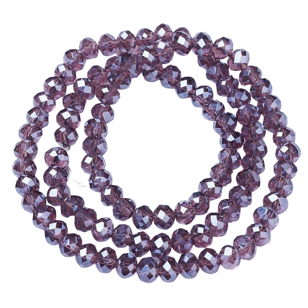 Facet rondelle glaskralen – Oud Roze (8 mm)- Per streng-Kralen-Kraaltjes van Renate