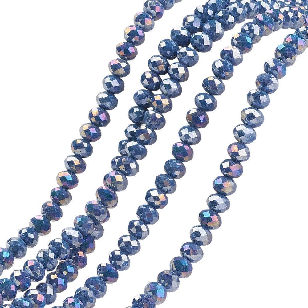 Glaskralen facet rondelle AB blue 2,3mm - ±135 stuks-Kralen-Kraaltjes van Renate