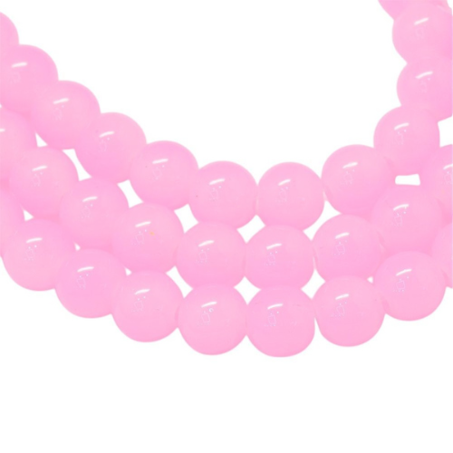 Glaskralen jade licht roze 10mm - ±40 stuks-Kralen-Kraaltjes van Renate