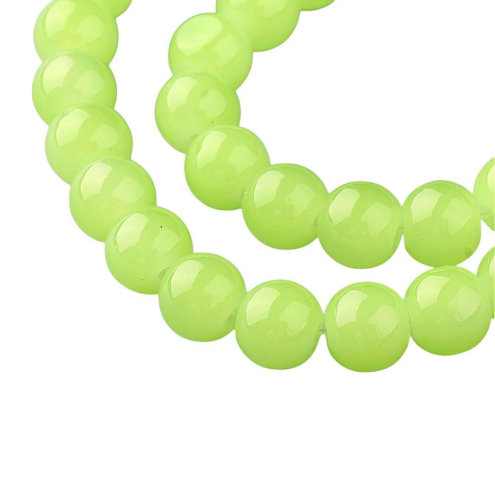 Glaskralen jade lime green 10mm - ±40 stuks-Kralen-Kraaltjes van Renate