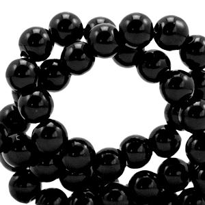 Glaskralen opaque Black 4mm - 50 stuks-Kraaltjes van Renate