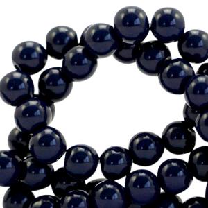 Glaskralen opaque Dark blue 4mm - 50 stuks-Kraaltjes van Renate