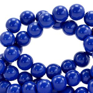 Glaskralen opaque Strong blue 4mm - 50 stuks-Kraaltjes van Renate