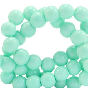 Glaskralen opaque Mint turqouise 4mm - 50 stuks-Kraaltjes van Renate