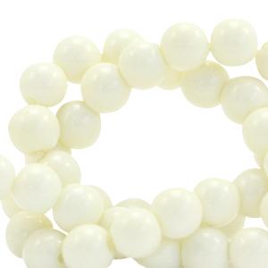 Glaskralen opaque Off white 4mm - 50 stuks-Kraaltjes van Renate