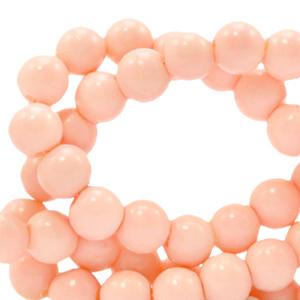 Glaskralen opaque Peach blush pink 4mm - 50 stuks-Kraaltjes van Renate
