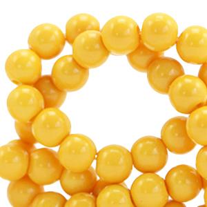 Glaskralen opaque Spectra yellow 4mm - 50 stuks-Kraaltjes van Renate