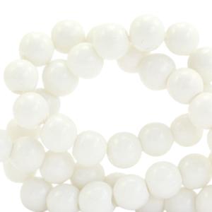 Glaskralen opaque White 4mm - 50 stuks-Kraaltjes van Renate