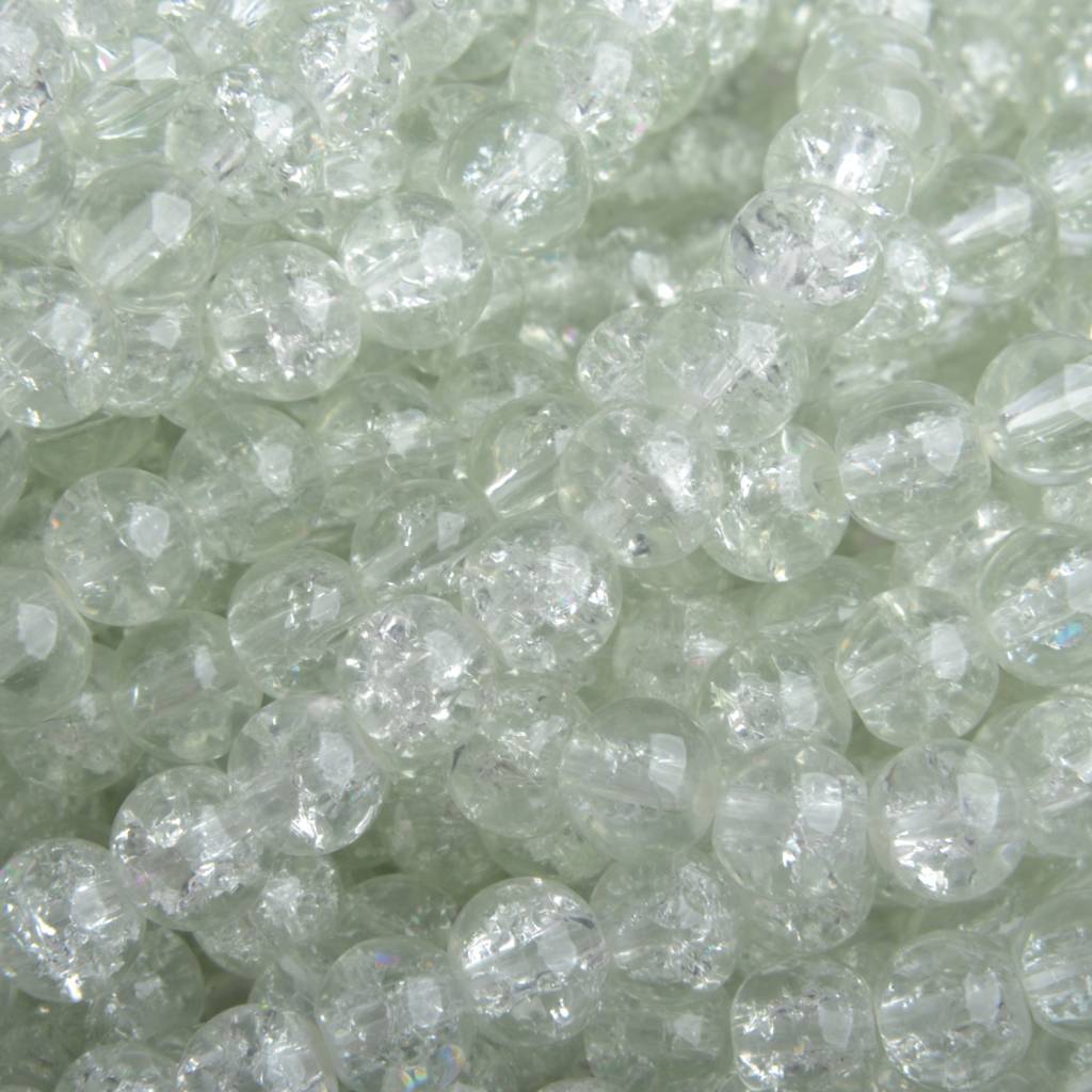 Glaskralen rond crackle crystal 6mm - 50 stuks-Kraaltjes van Renate