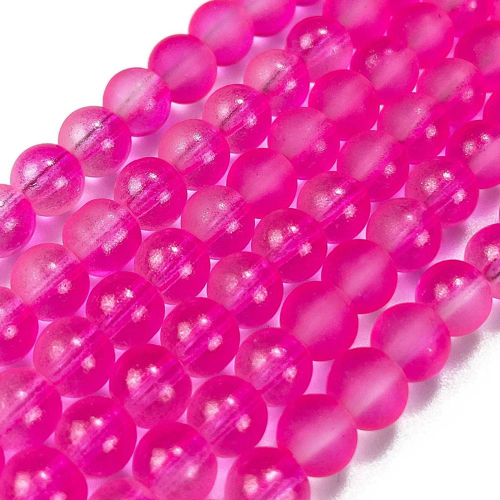 Glaskralen rond magenta 6mm- per ±145 stuks-Kralen-Kraaltjes van Renate