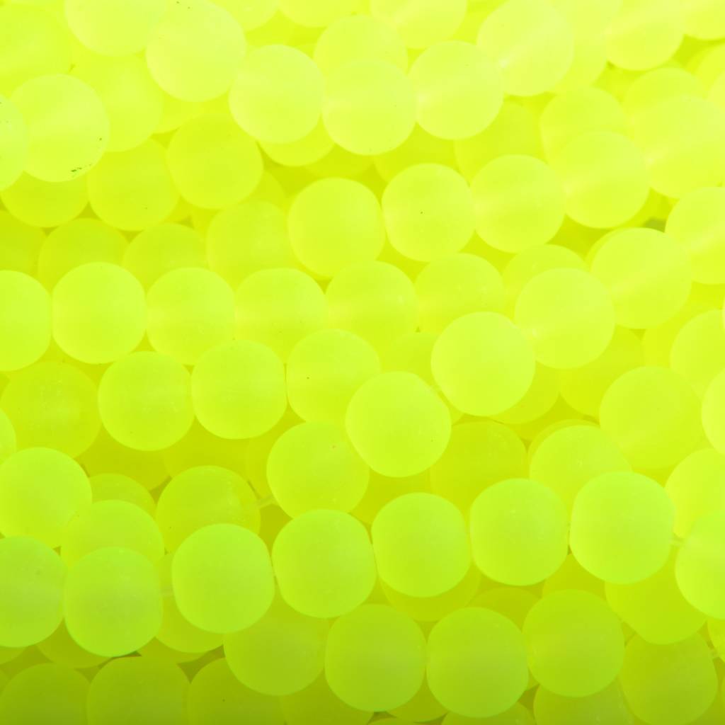 Glaskralen rond mat fel geel 6mm - 50 stuks-Kraaltjes van Renate