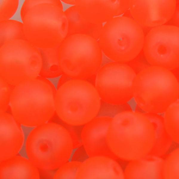 Glaskralen rond mat fel oranje 6mm - 50 stuks-Kraaltjes van Renate