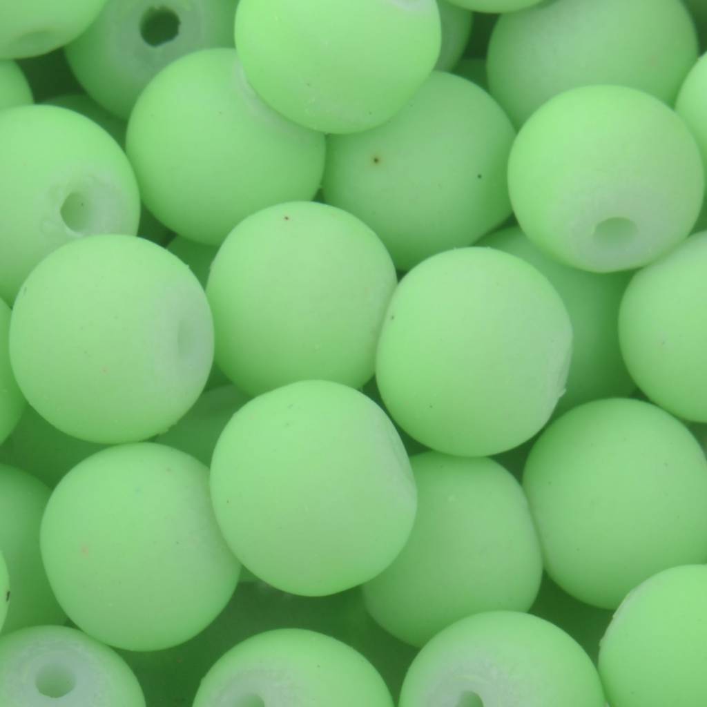 Glaskralen rond mat fluor groen 6mm - 50 stuks-Kraaltjes van Renate