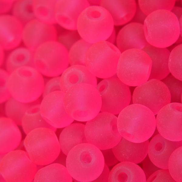 Glaskralen rond mat fuchsia roze 6mm - 50 stuks-Kraaltjes van Renate