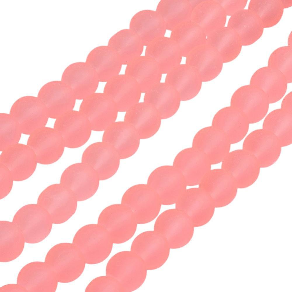 Glaskralen rond mat neon oranje 6mm - 140 stuks-Kralen-Kraaltjes van Renate