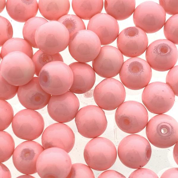 Glaskralen rond shine light pink 6mm - 50 stuks-Kraaltjes van Renate