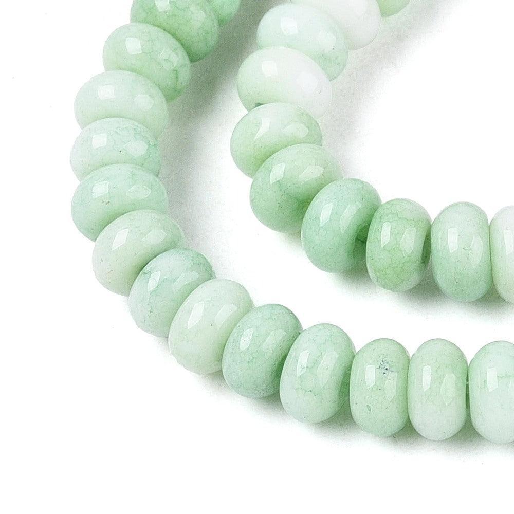 Glaskralen rondel Ombre 4mm Aquamarine - per streng-Kralen-Kraaltjes van Renate
