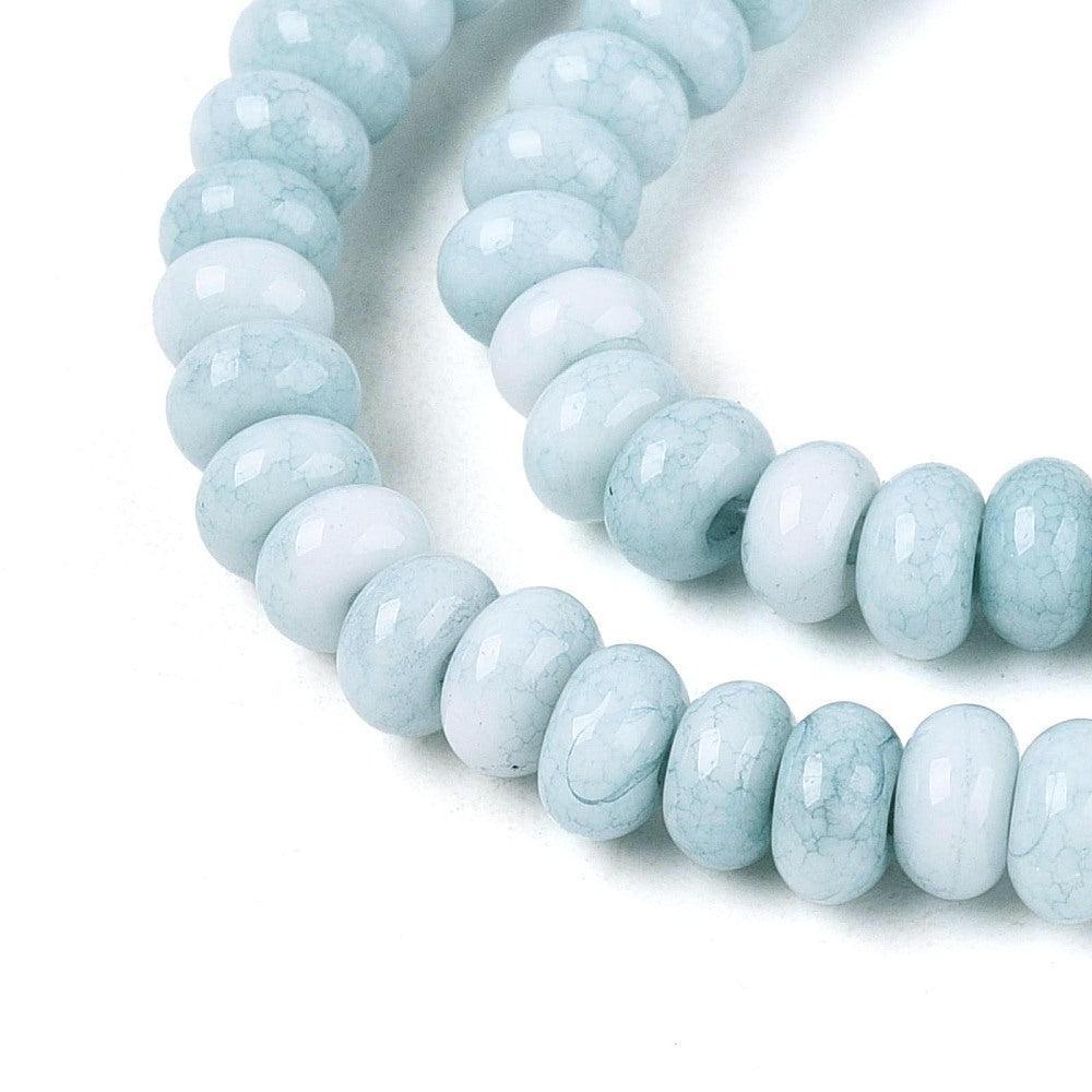 Glaskralen rondel Ombre 4mm Blauw - per streng-Kralen-Kraaltjes van Renate