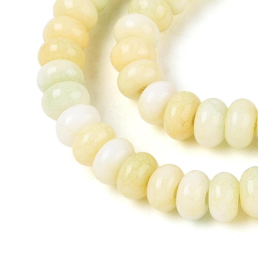 Glaskralen rondel Ombre 4mm Champagne Geel - per streng-Kralen-Kraaltjes van Renate