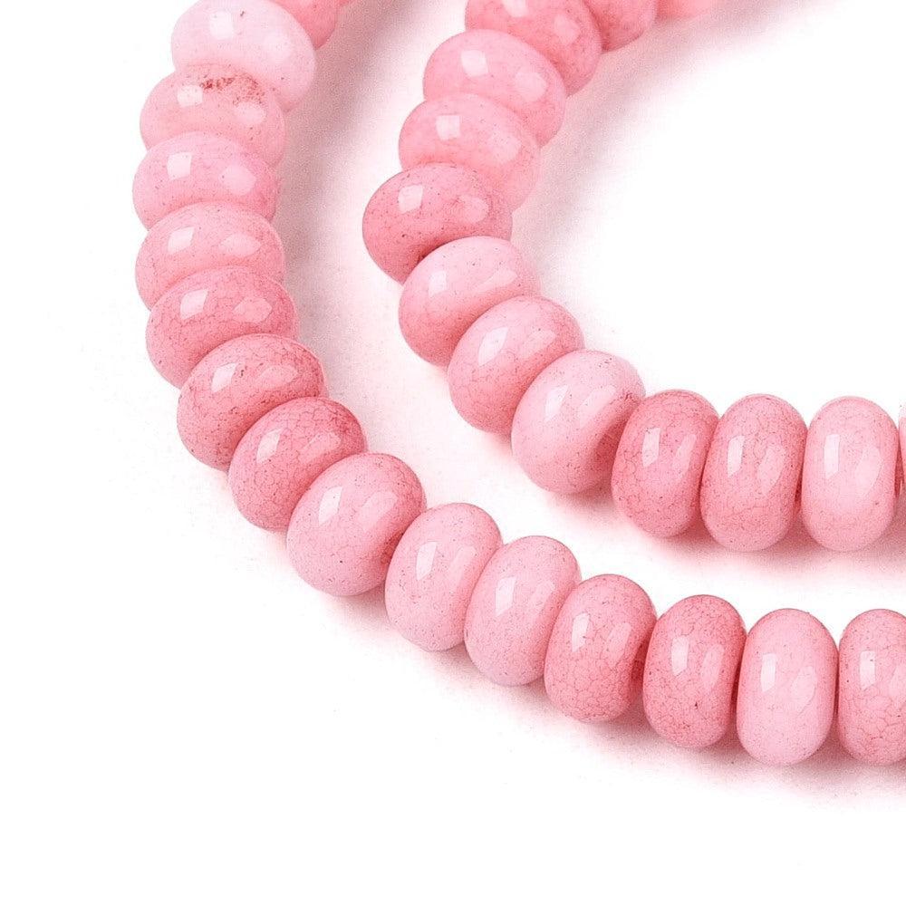 Glaskralen rondel Ombre 4mm Roze - per streng-Kralen-Kraaltjes van Renate