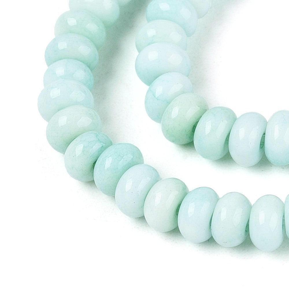 Glaskralen rondel Ombre 4mm Turquoise - per streng-Kralen-Kraaltjes van Renate