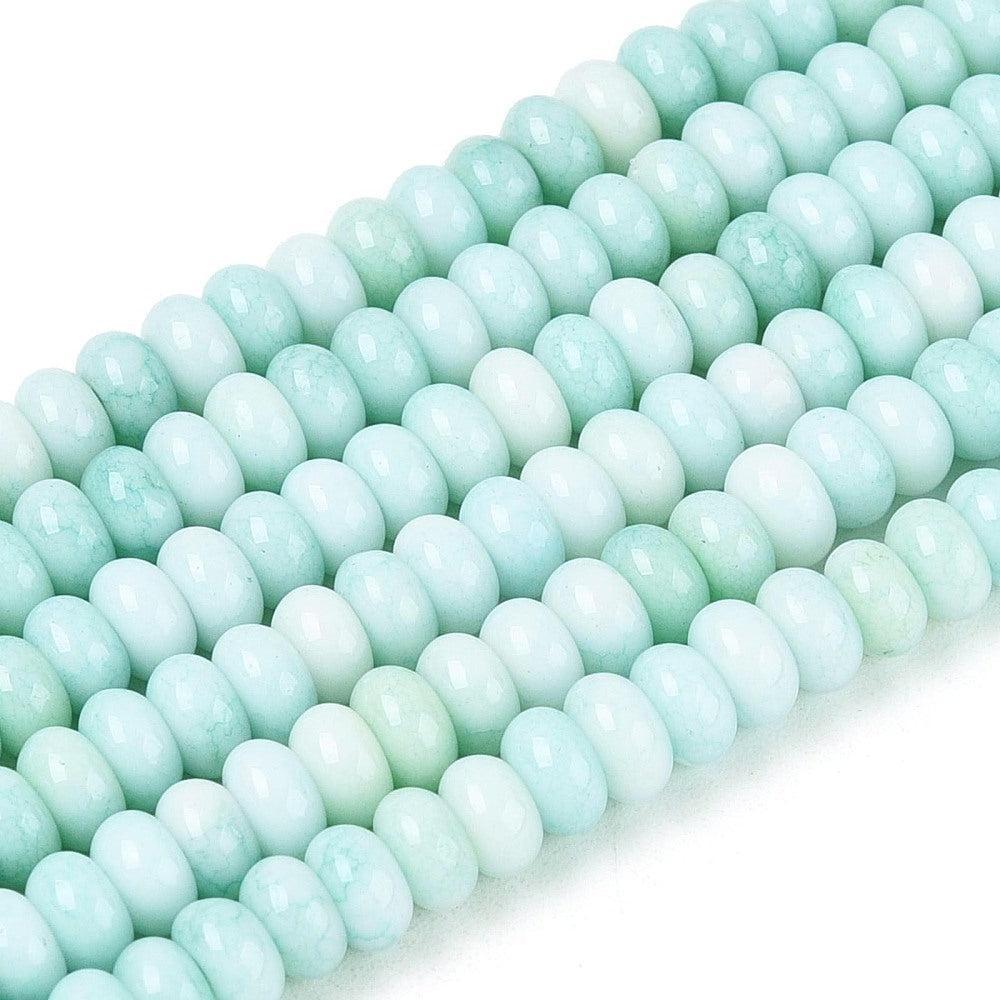 Glaskralen rondel Ombre 4mm Turquoise - per streng-Kralen-Kraaltjes van Renate