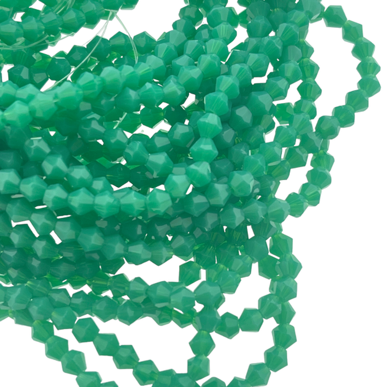 Glaskralen rondel bicone Green 4mm - 90 stuks-Kralen-Kraaltjes van Renate