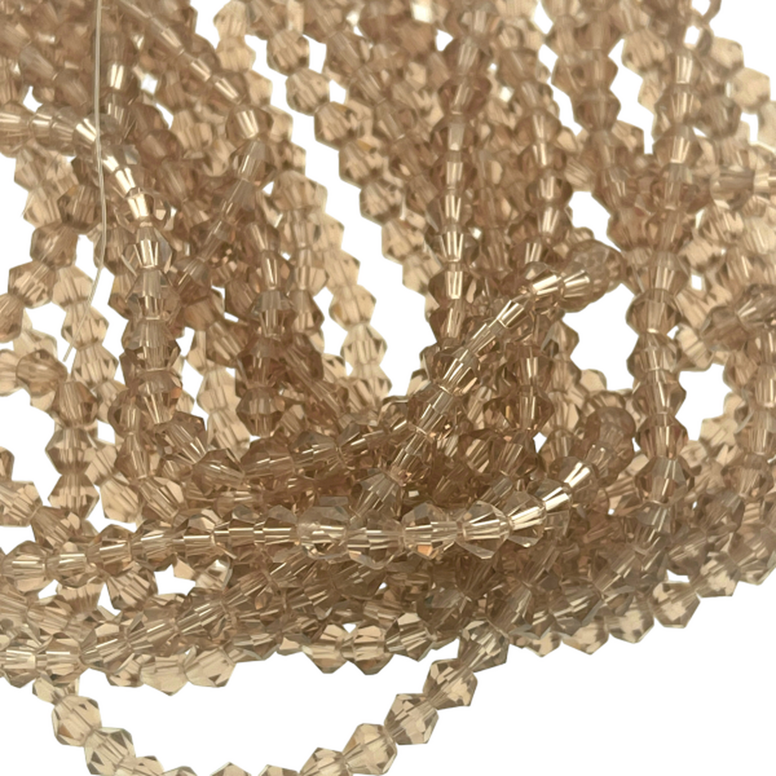 Glaskralen rondel bicone PeachPuff 4mm - 90 stuks-Kralen-Kraaltjes van Renate