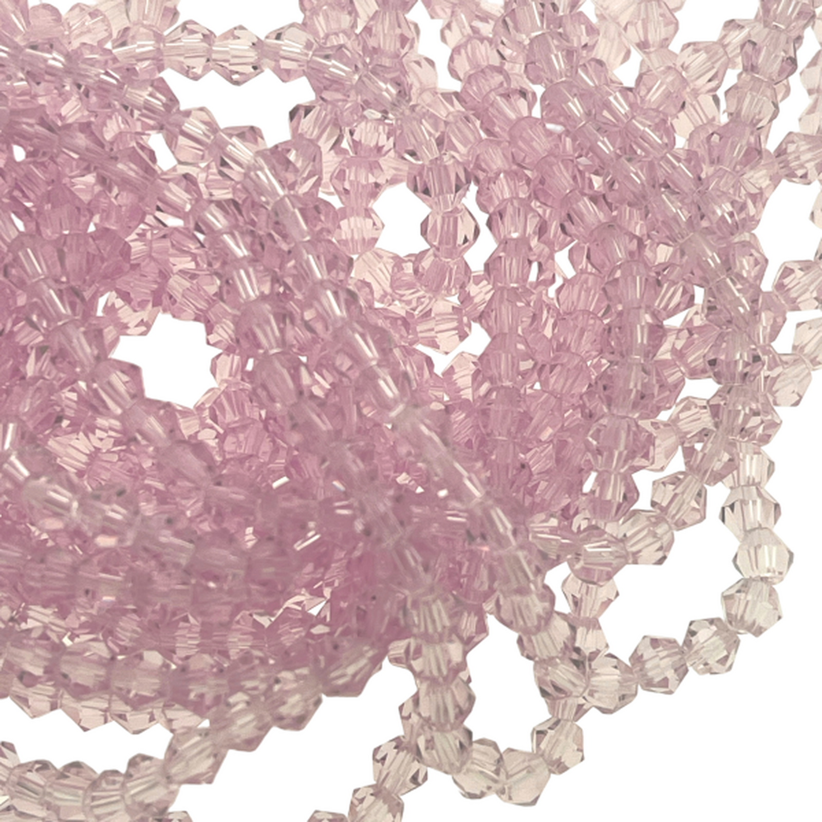 Glaskralen rondel bicone Rose 4mm - 90 stuks-Kralen-Kraaltjes van Renate