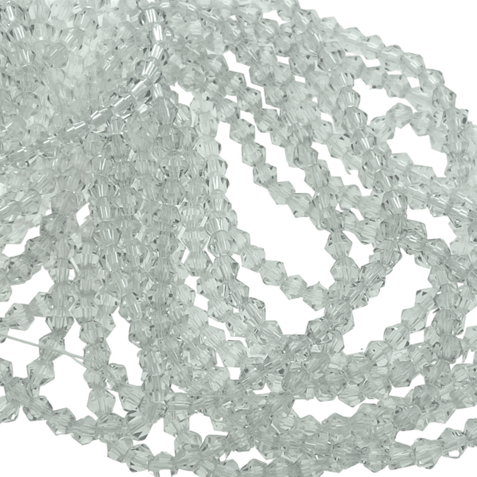 Glaskralen rondel bicone Transparant 4mm - 90 stuks-Kralen-Kraaltjes van Renate