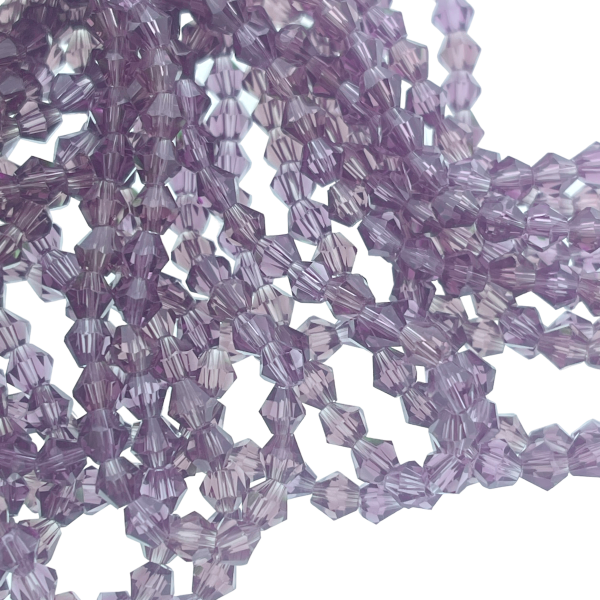 Glaskralen rondel bicone Violet 4mm - 80 stuks-Kralen-Kraaltjes van Renate