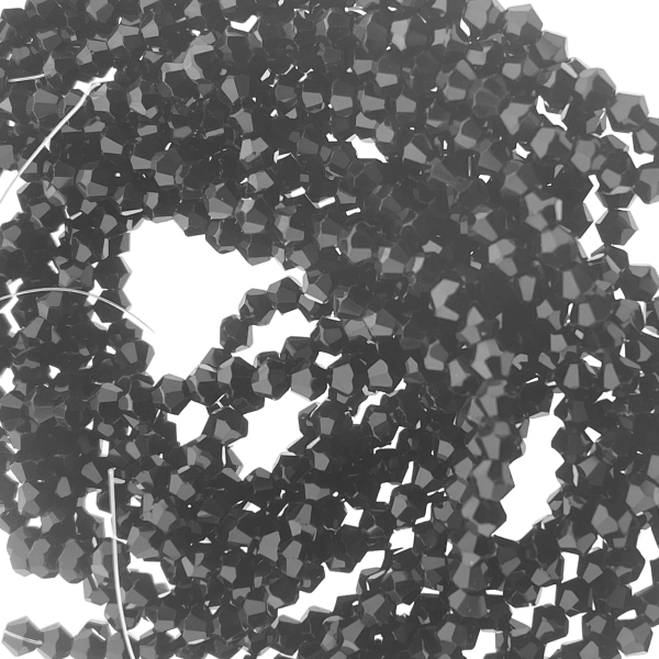 Glaskralen rondel bicone zwart 4mm - 90 stuks-Kralen-Kraaltjes van Renate