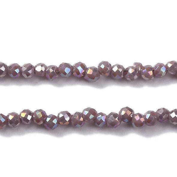 Glaskralen rondel facet Donker Orchidee 2mm - ±182 stuks-Kraaltjes van Renate