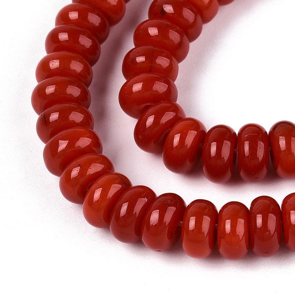 Glaskralen baking paint rond firebrick 6mm- per ±118stuks-Kralen-Kraaltjes van Renate