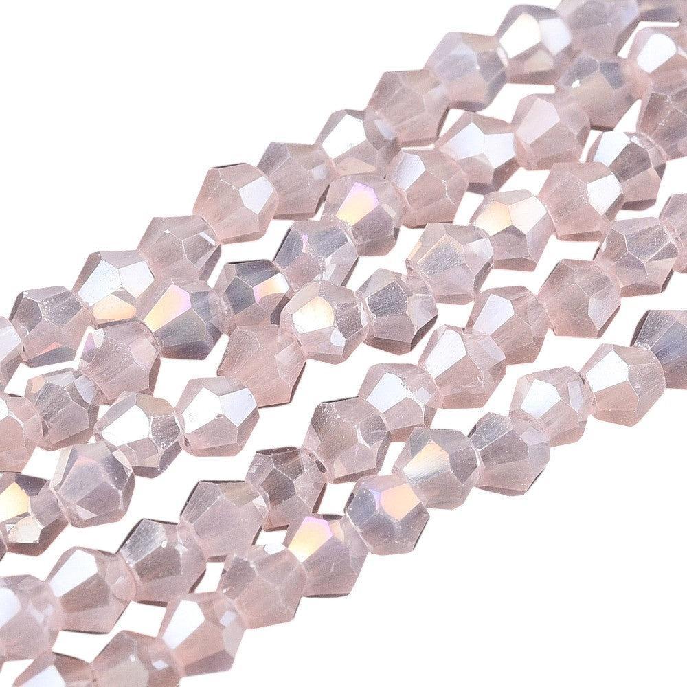 Glasparel Bicone Facet Lavender Blush 3mm AB - per streng-Kralen-Kraaltjes van Renate