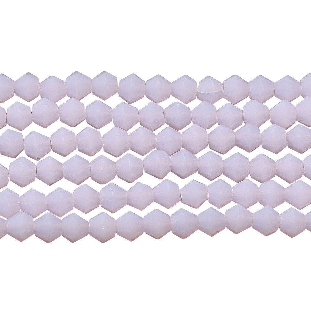 Glasparel Bicone Facet Pearl Pink 5mm Mat - per ±80 stuks-Kralen-Kraaltjes van Renate