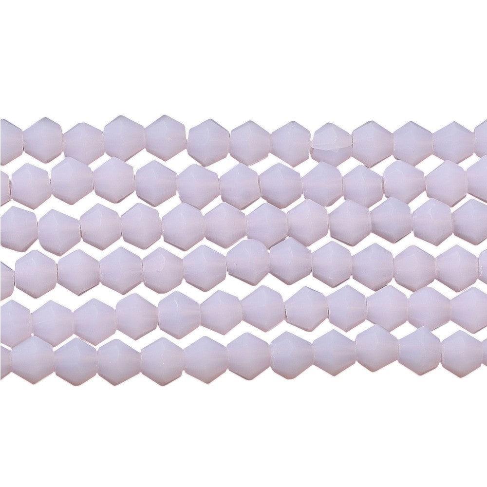 Glasparel Bicone Facet Pearl Pink 5mm Mat - per streng-Kralen-Kraaltjes van Renate