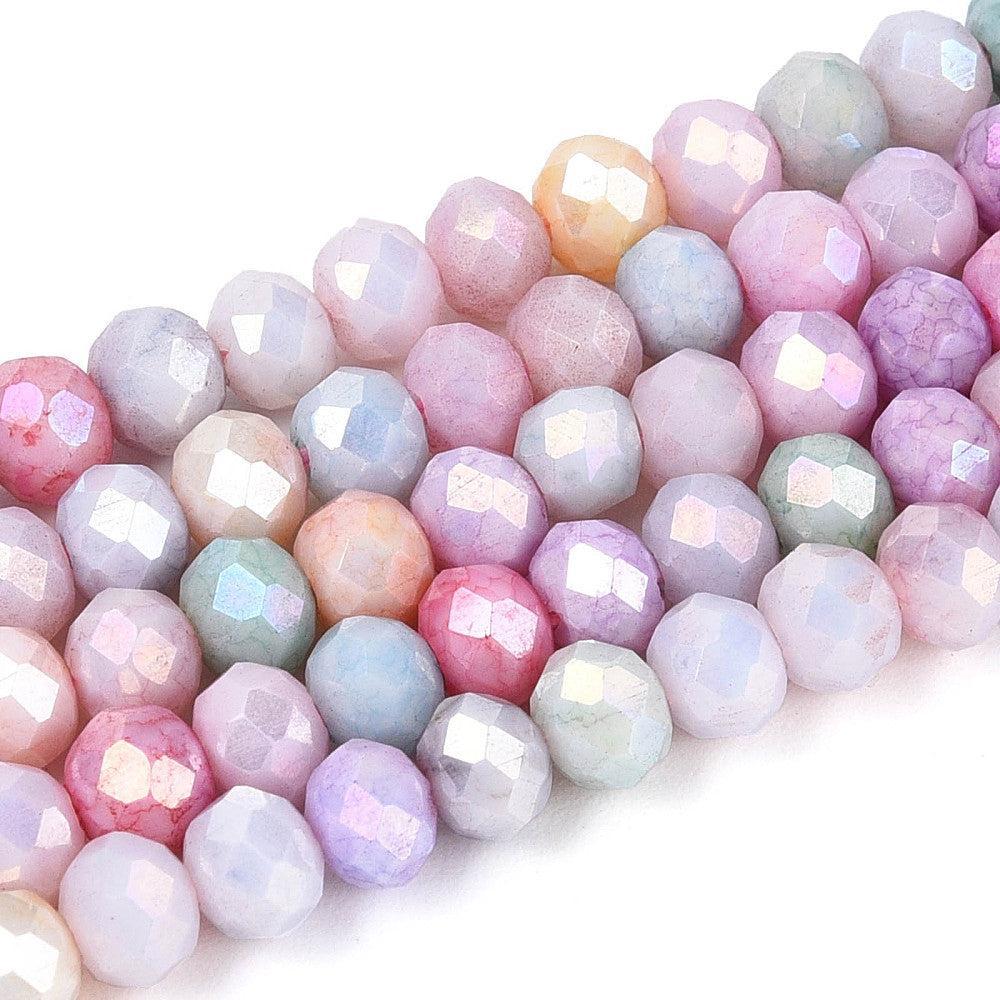 Glasparel Rondel Facet Mix 4-5mm AB Anti-Tarnish - per streng-Kralen-Kraaltjes van Renate