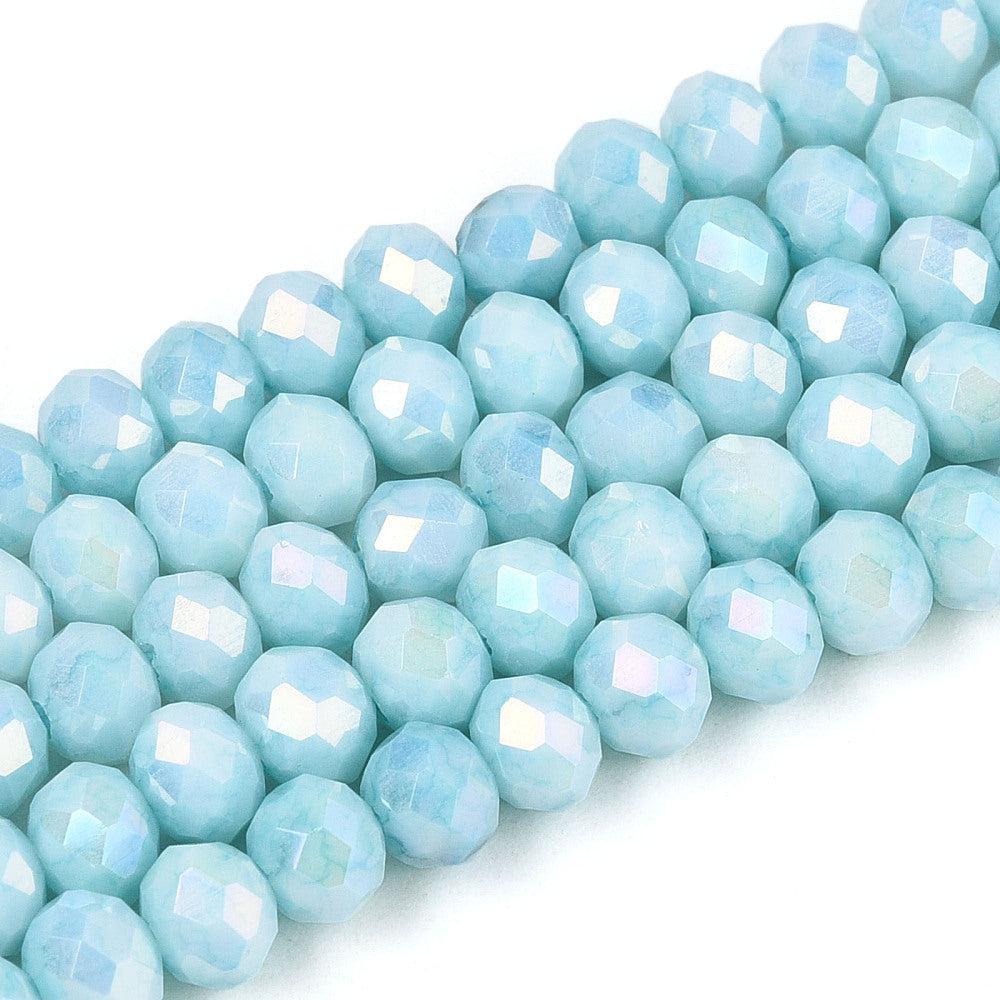 Glasparel Rondel Facet Sky Blue 4-5mm AB Anti-Tarnish - per streng-Kralen-Kraaltjes van Renate