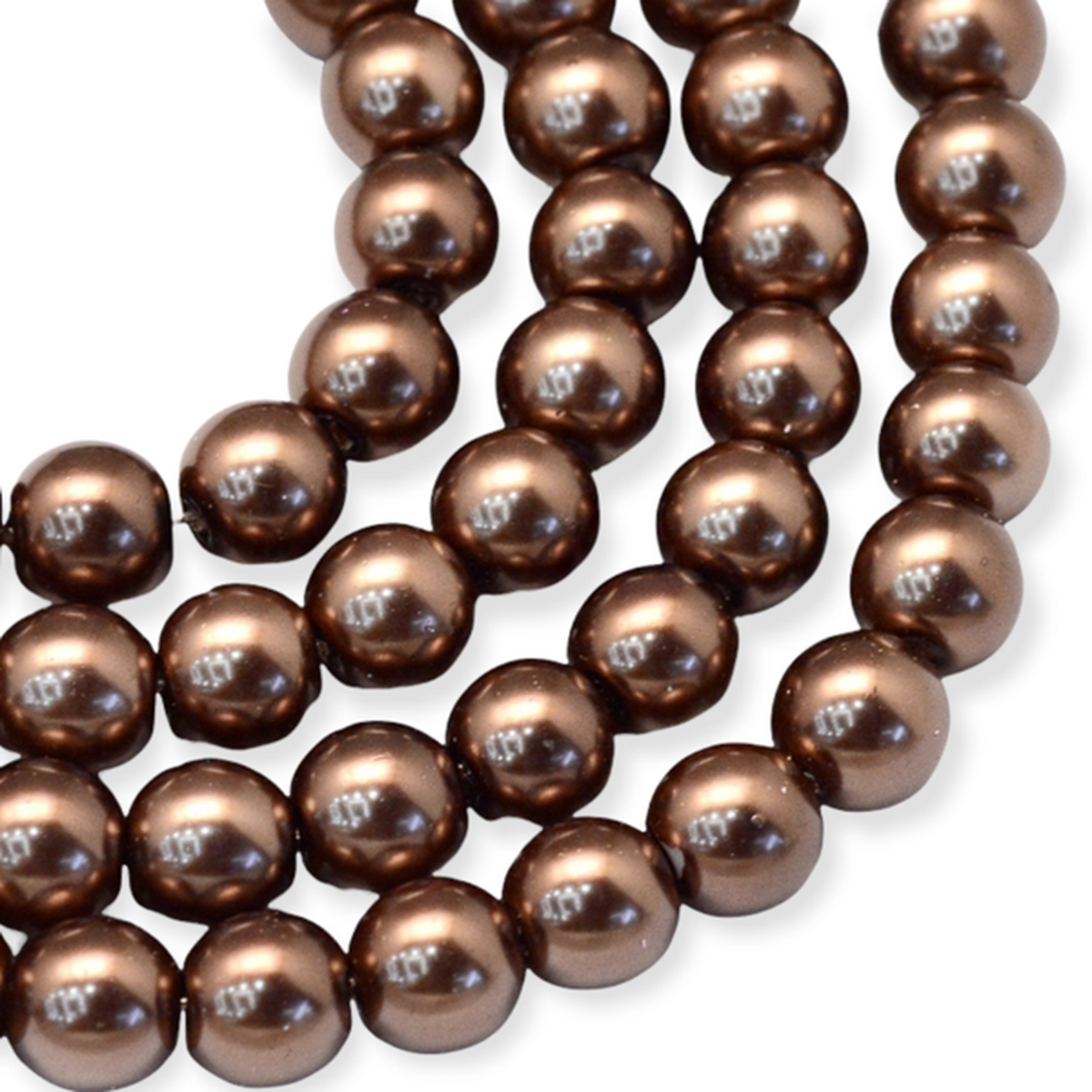 Streng glas parels Chocolade bruin 6mm - ±140 stuks-Kralen-Kraaltjes van Renate