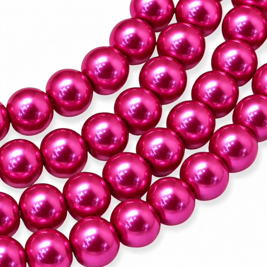 Streng glas parels Roze 6mm - ±140 stuks-Kralen-Kraaltjes van Renate