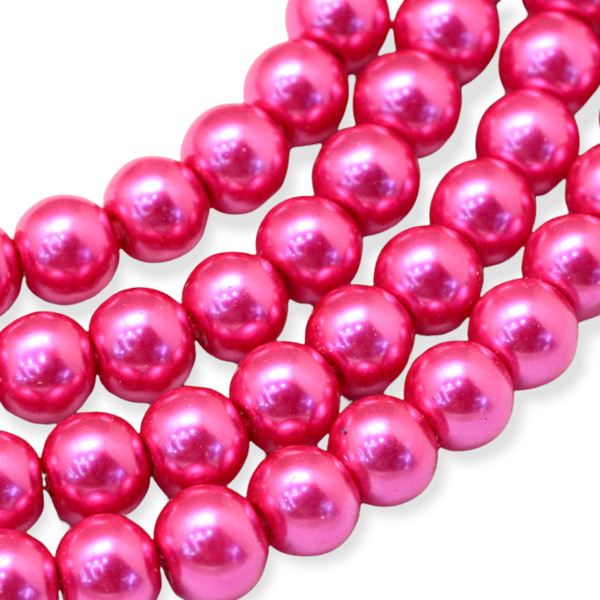 Streng glas parels Roze 6mm - ±140 stuks-Kralen-Kraaltjes van Renate